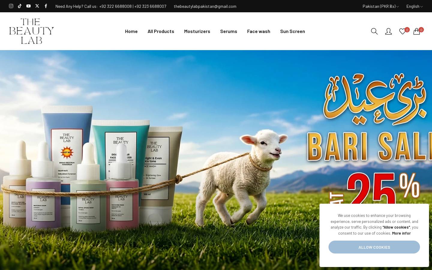 thebeautylabpk.com homepage screenshot