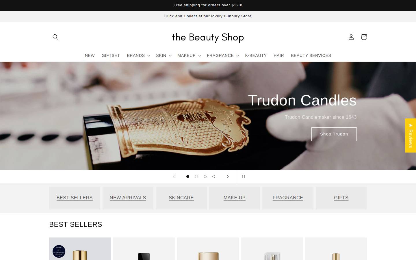 thebeautyshop.net.au homepage screenshot
