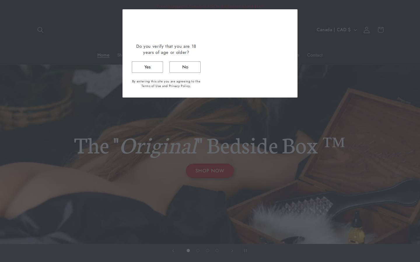 thebedsidebox.ca homepage screenshot