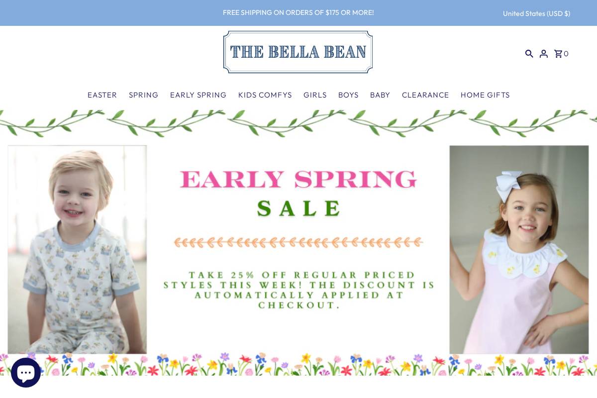 thebellabeanshop.com homepage screenshot
