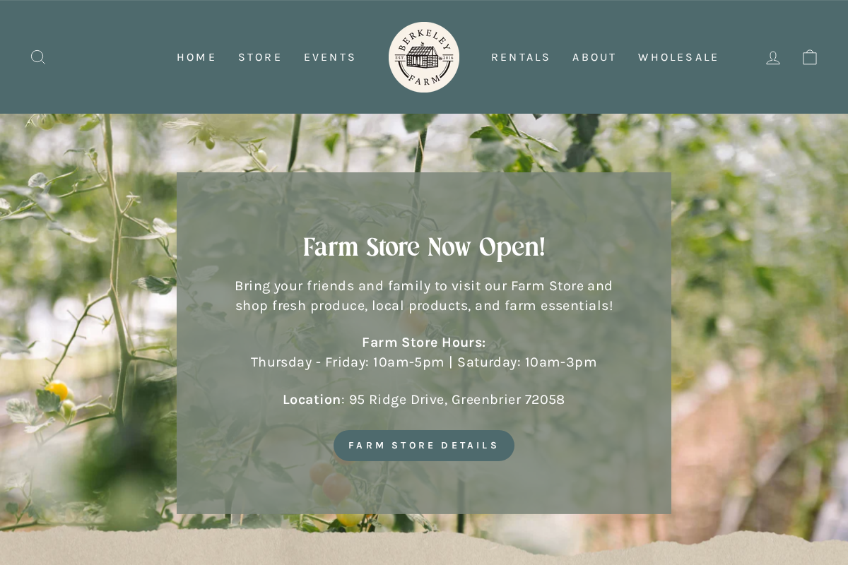 theberkeleyfarm.com homepage screenshot
