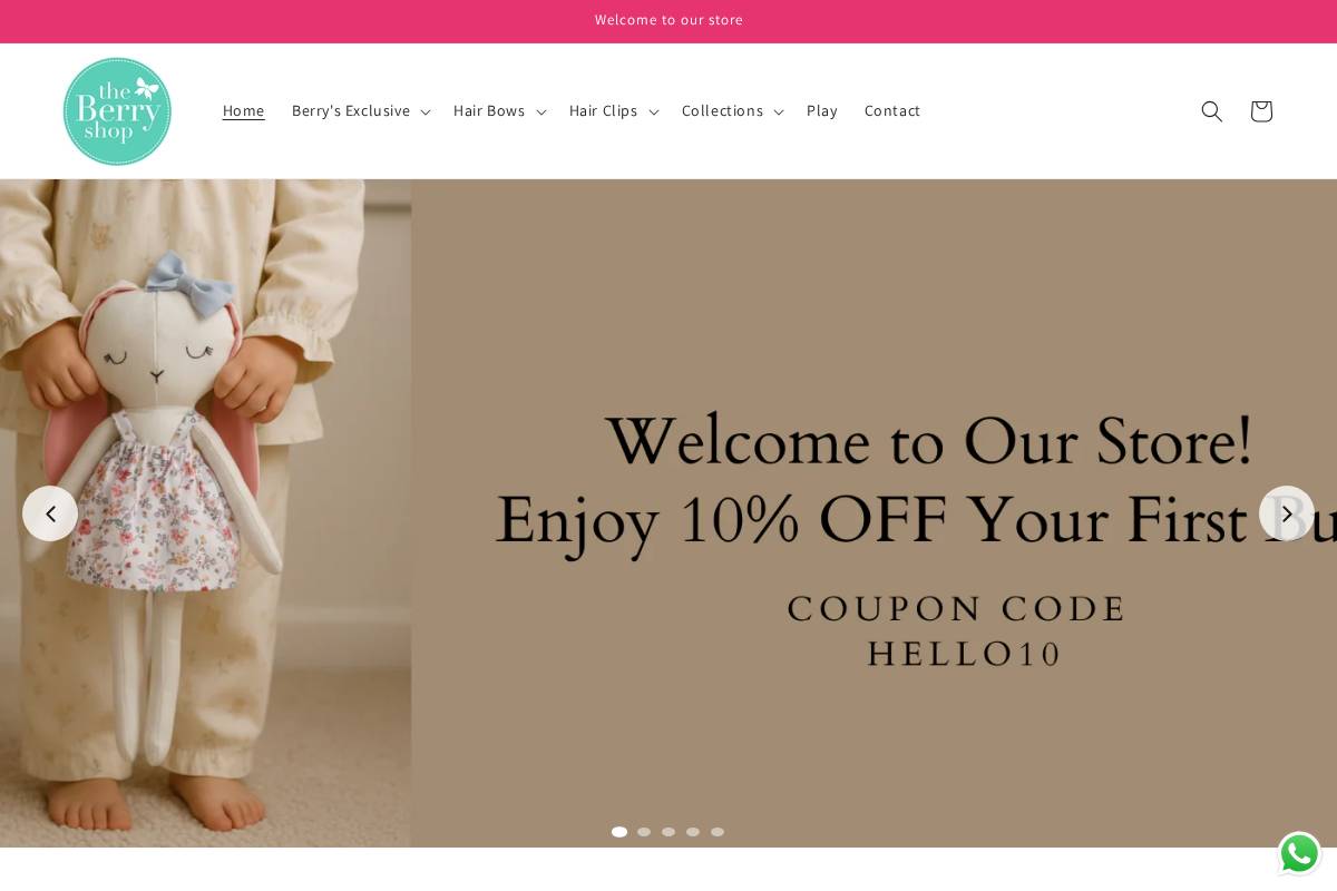 theberryshop.in homepage screenshot