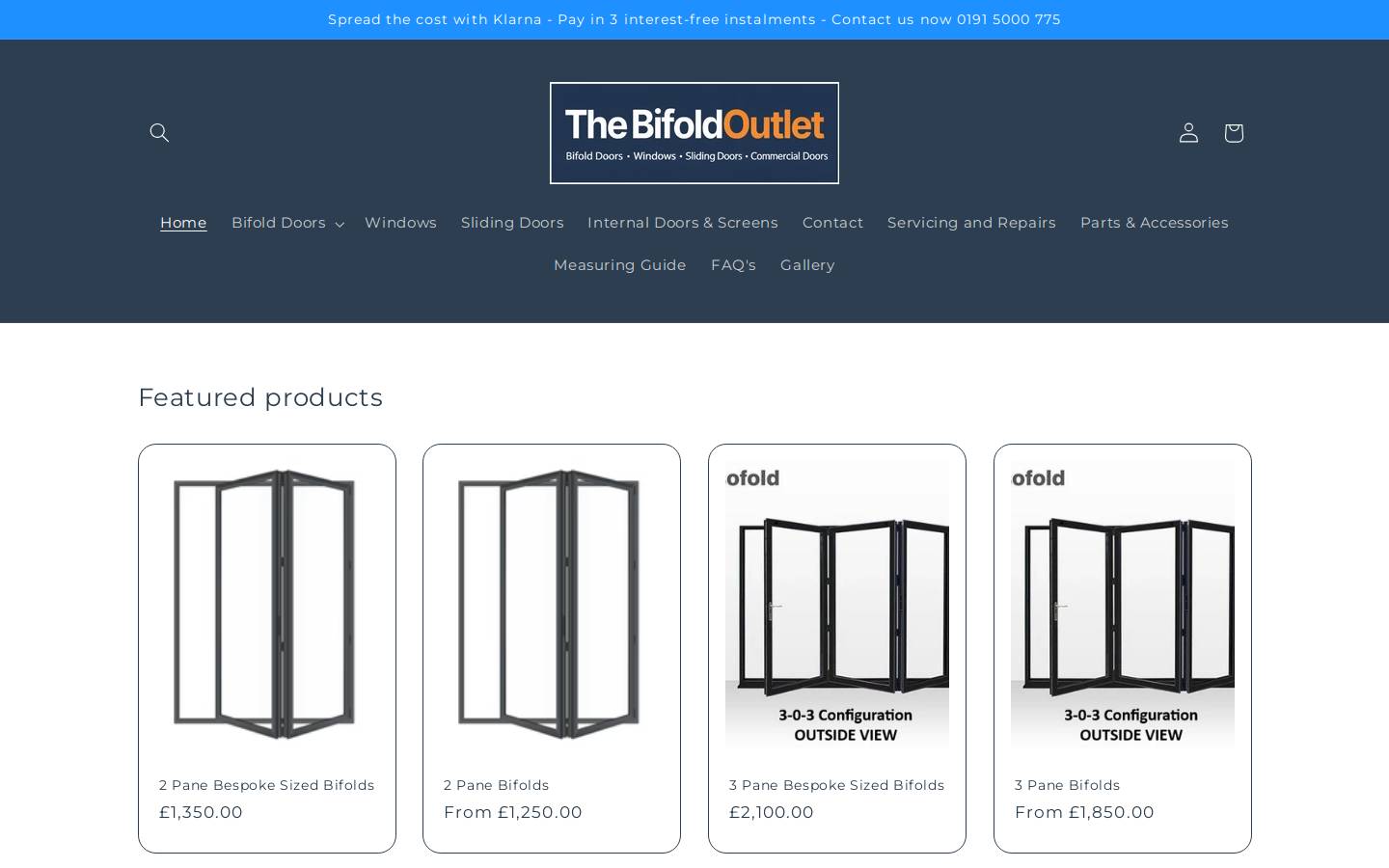 thebifoldoutlet.com homepage screenshot