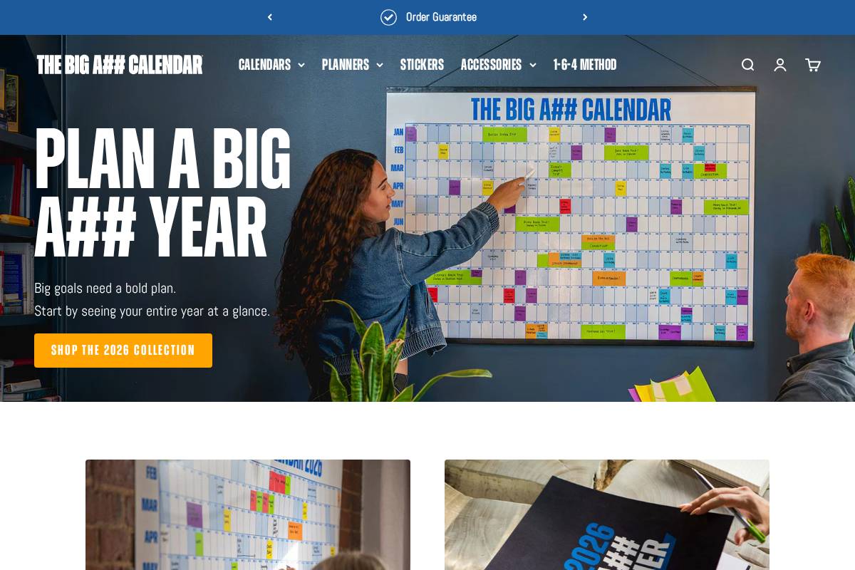 Thebigasscalendar homepage screenshot