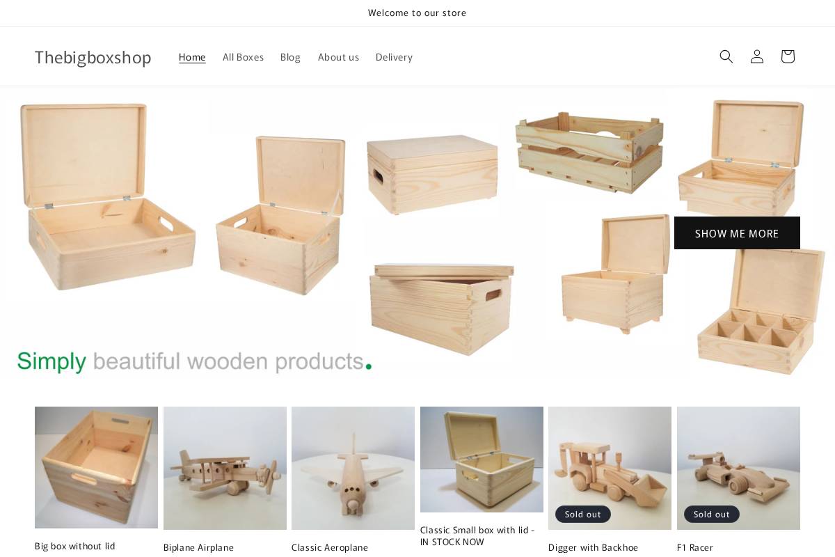 thebigboxshop.com homepage screenshot