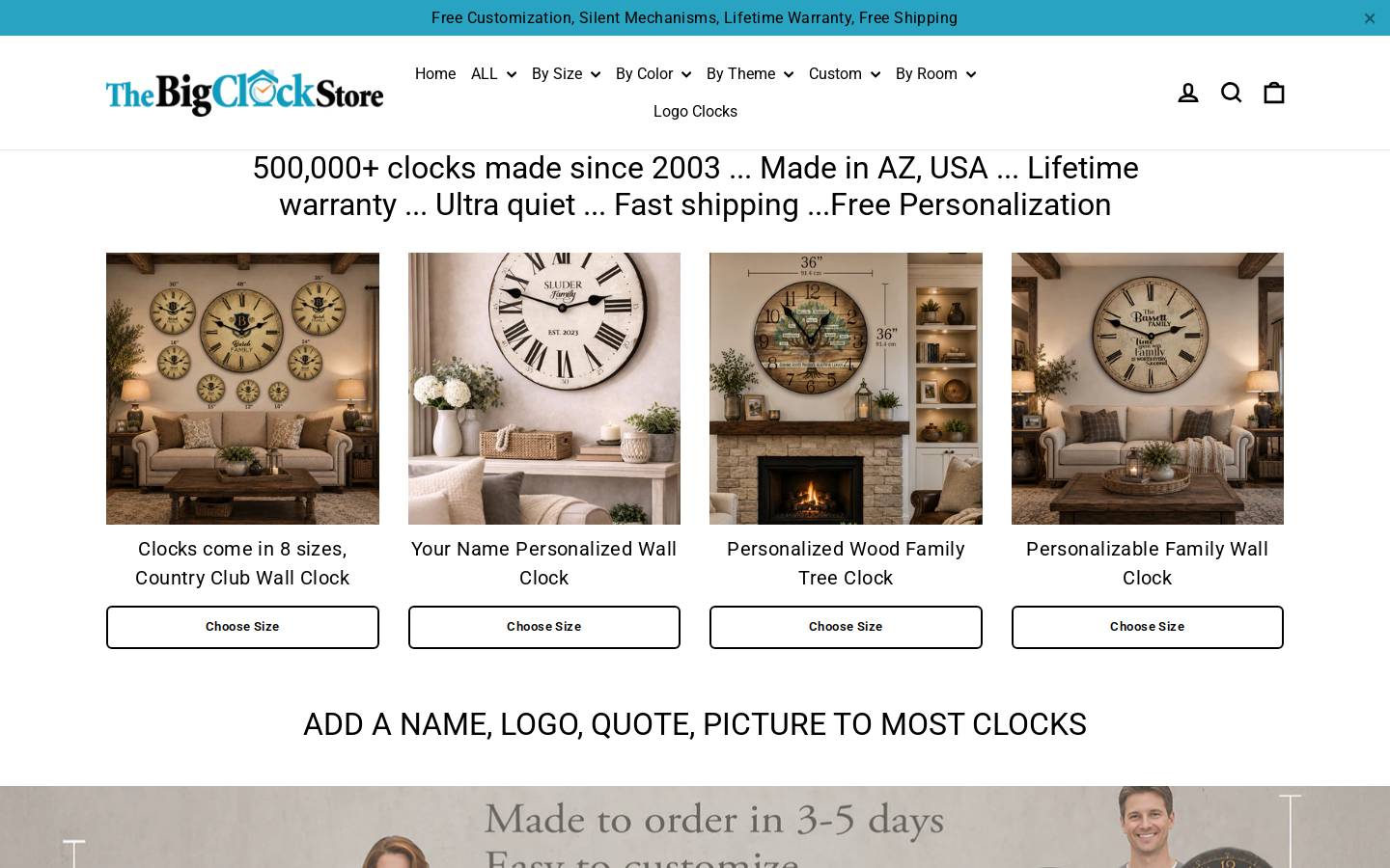 The Big Clock Store homepage screenshot