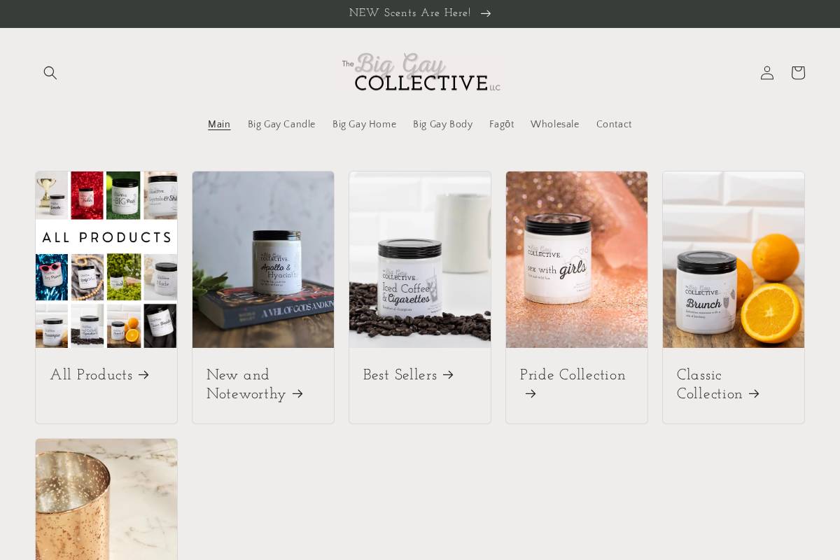 thebiggaycollective.com homepage screenshot