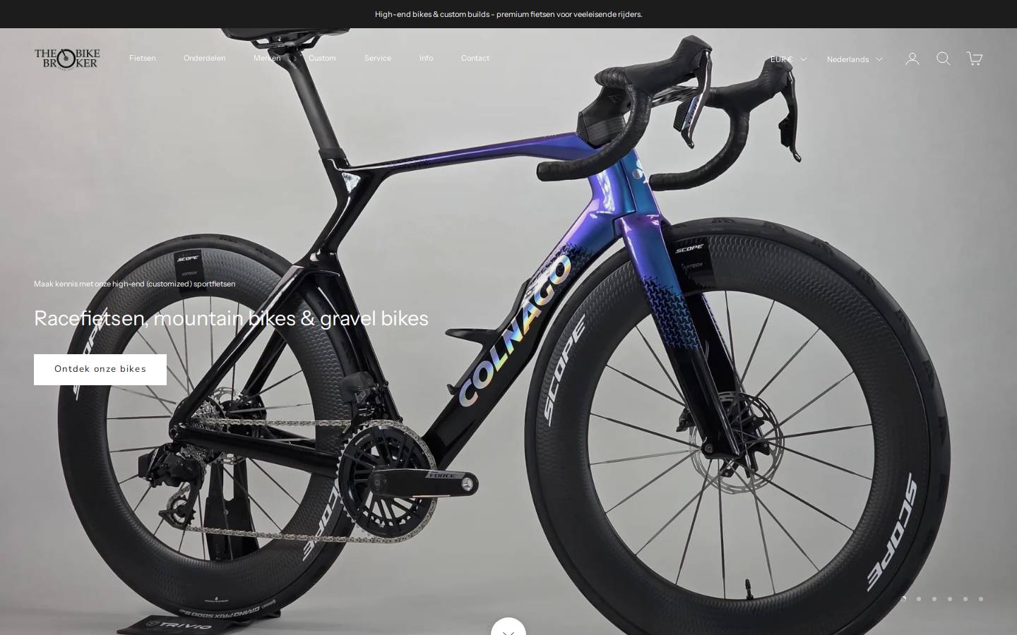 Thebikebroker homepage screenshot