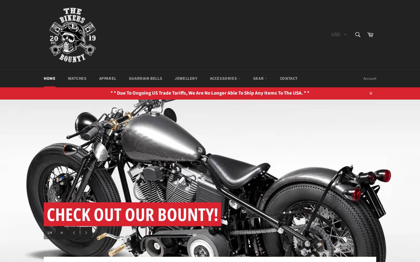 thebikersbounty.com homepage screenshot