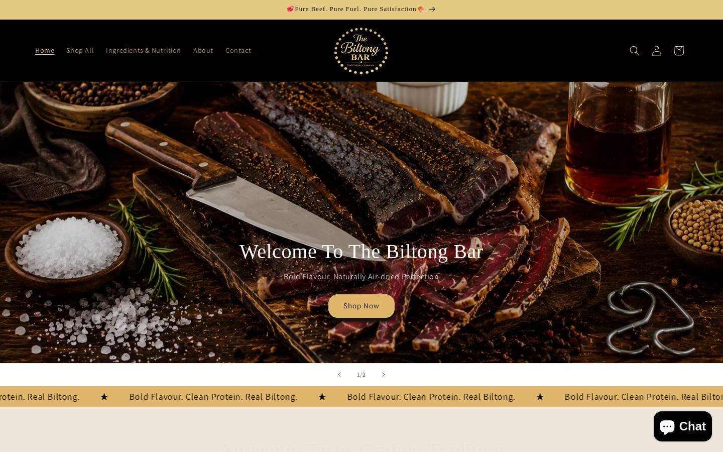 thebiltongbar.com homepage screenshot