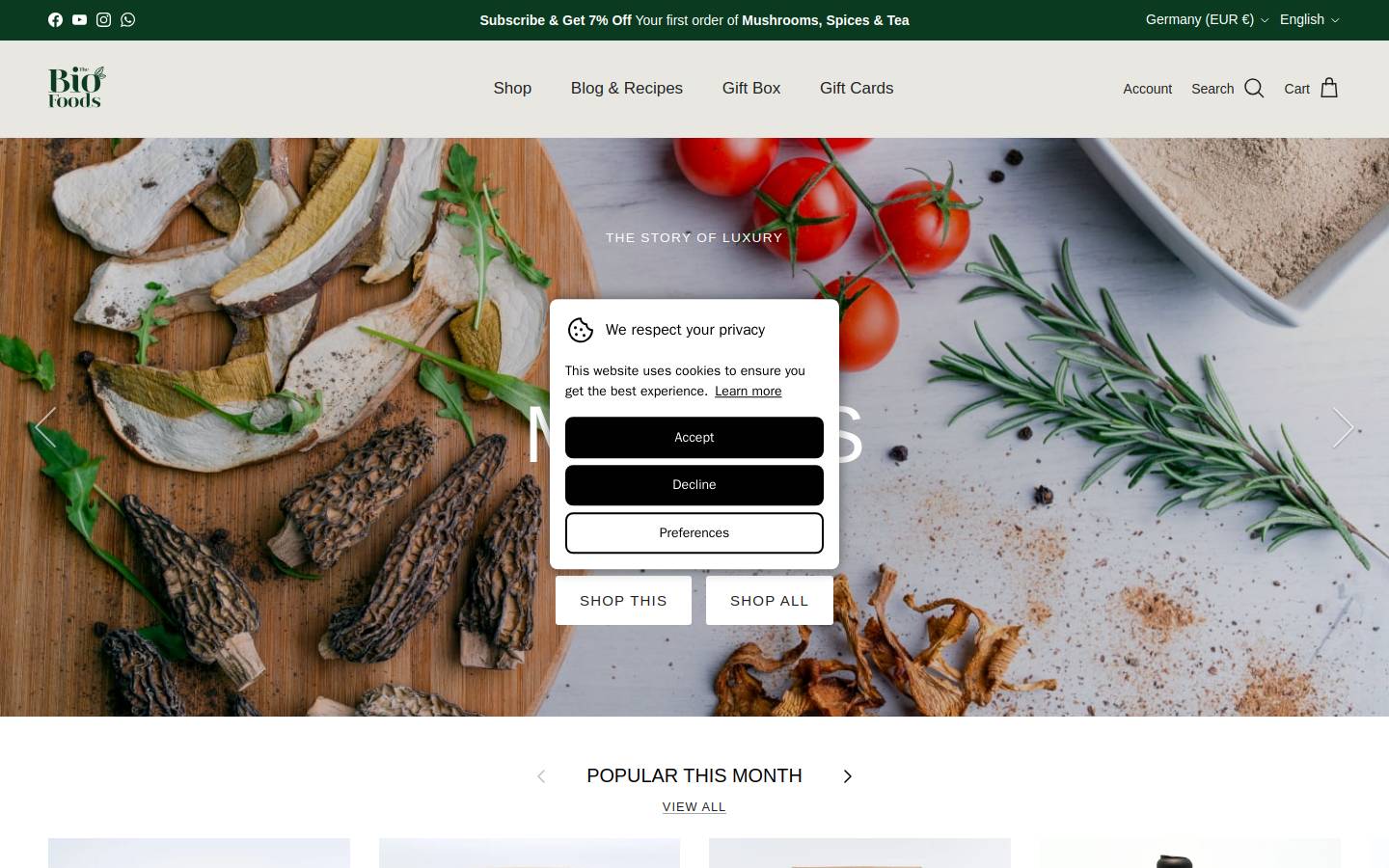 thebiofoods.shop homepage screenshot