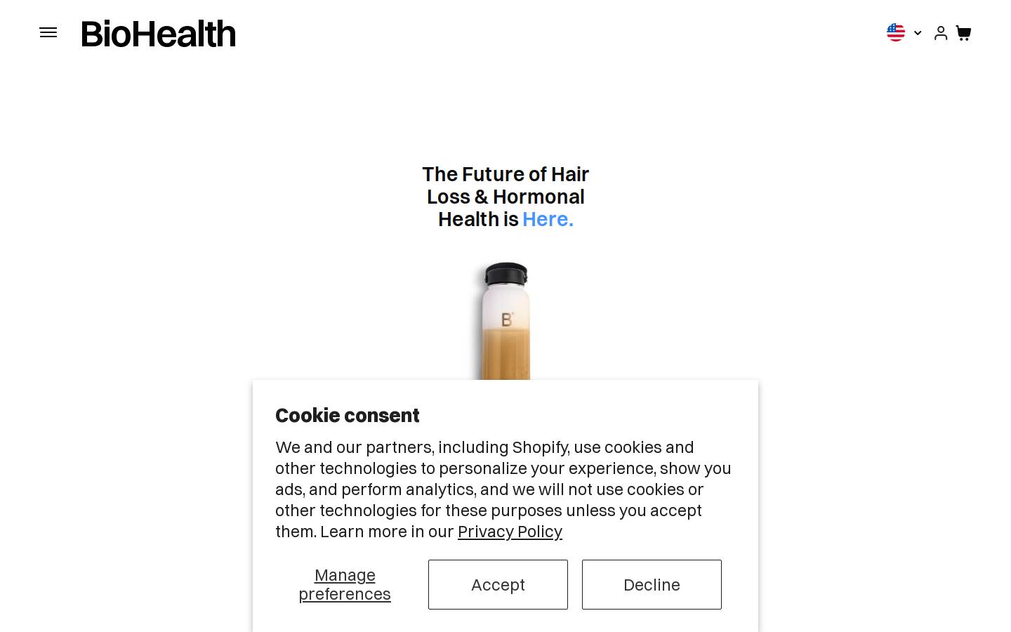 The BioHealth Company homepage screenshot