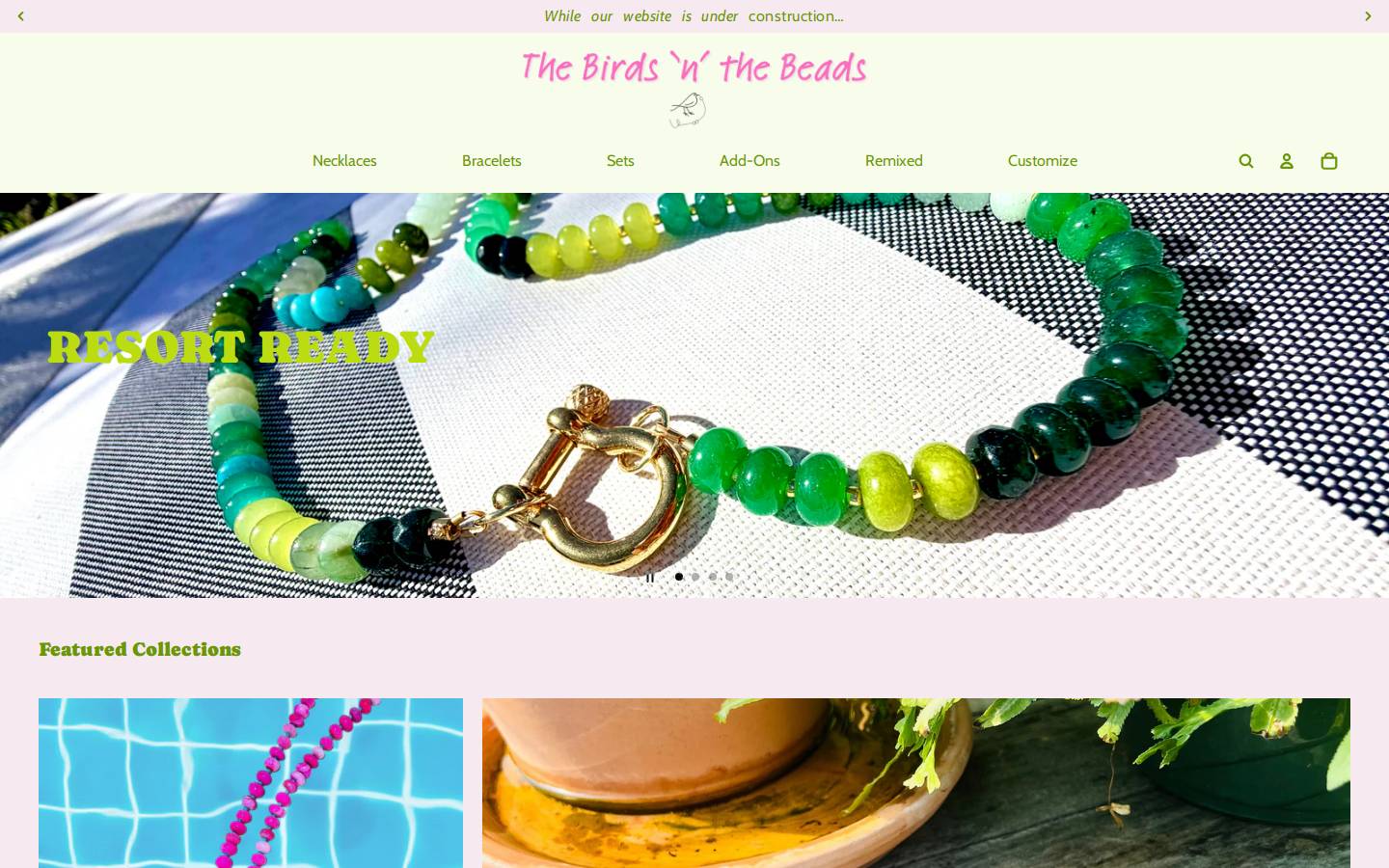 thebirdsnthebeads.com homepage screenshot