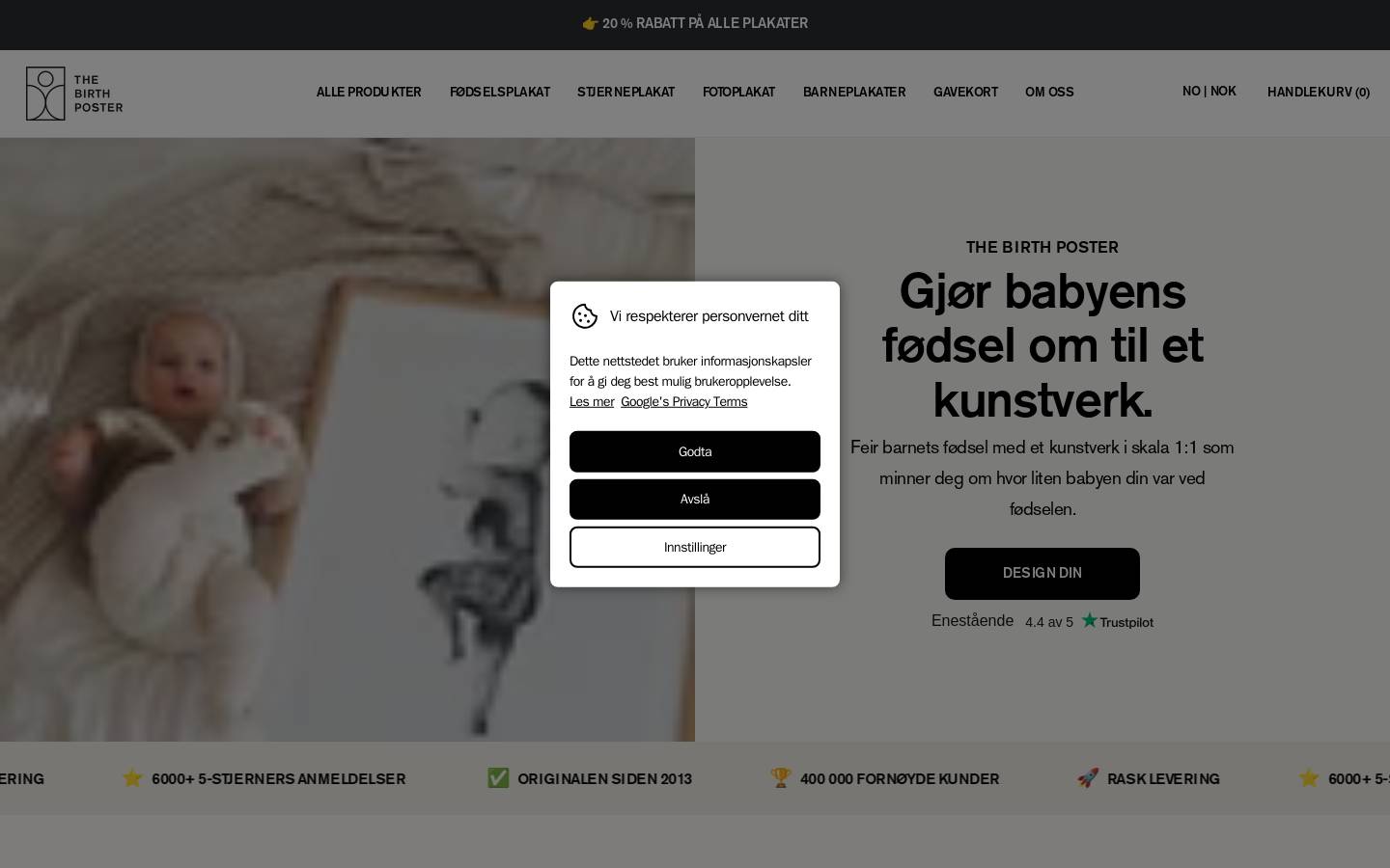 The Birth Poster homepage screenshot