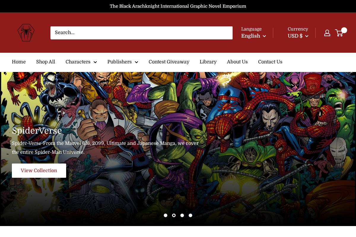 theblackarachknight.com homepage screenshot