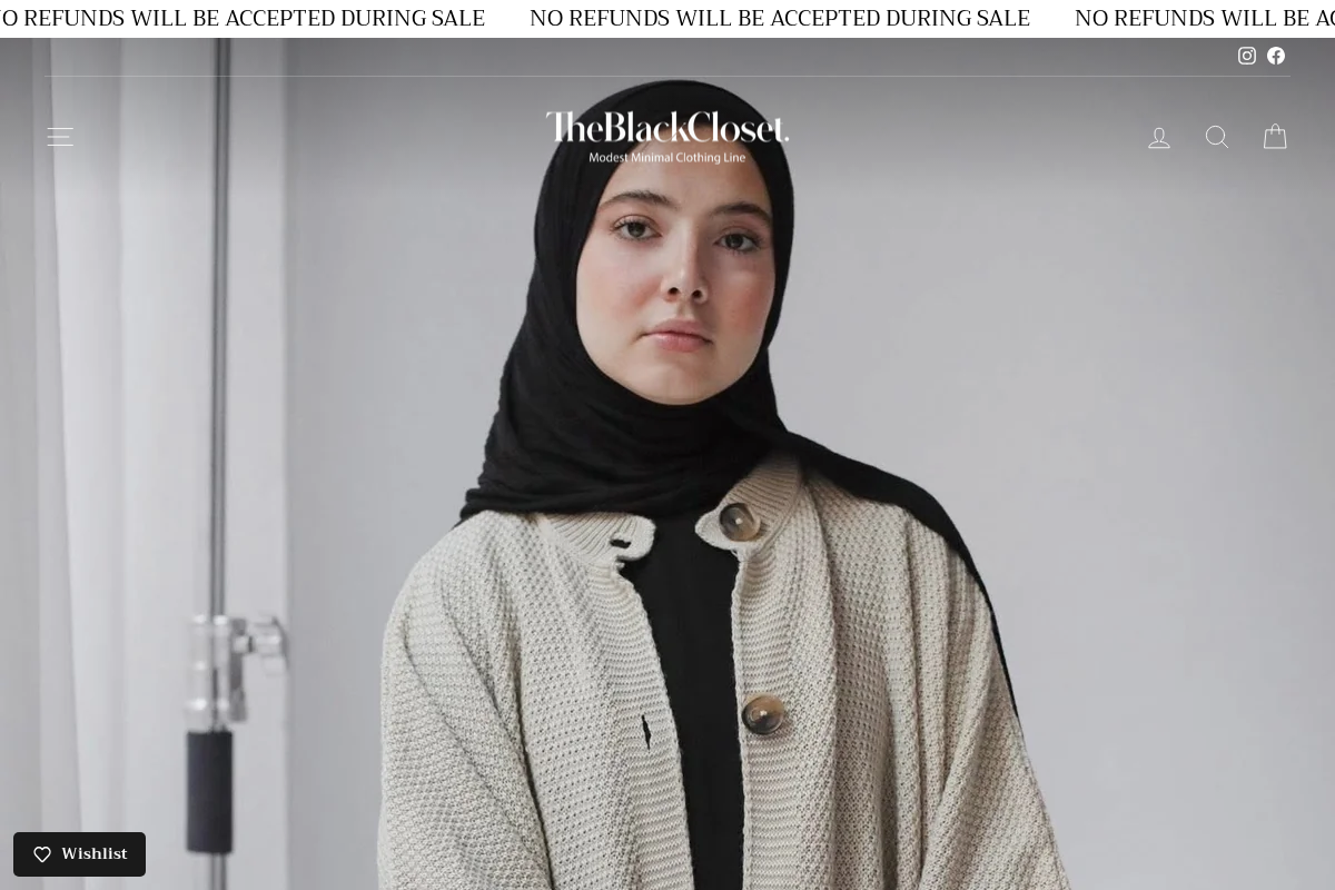 theblackcloset homepage screenshot