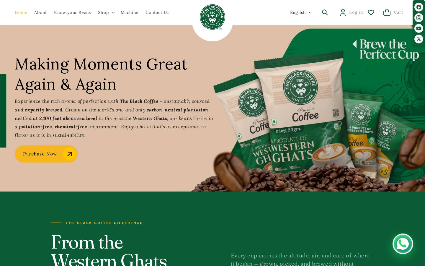 theblackcoffee.in homepage screenshot
