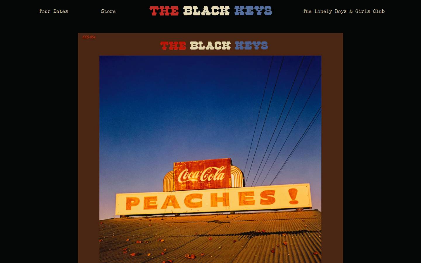 theblackkeys.com homepage screenshot