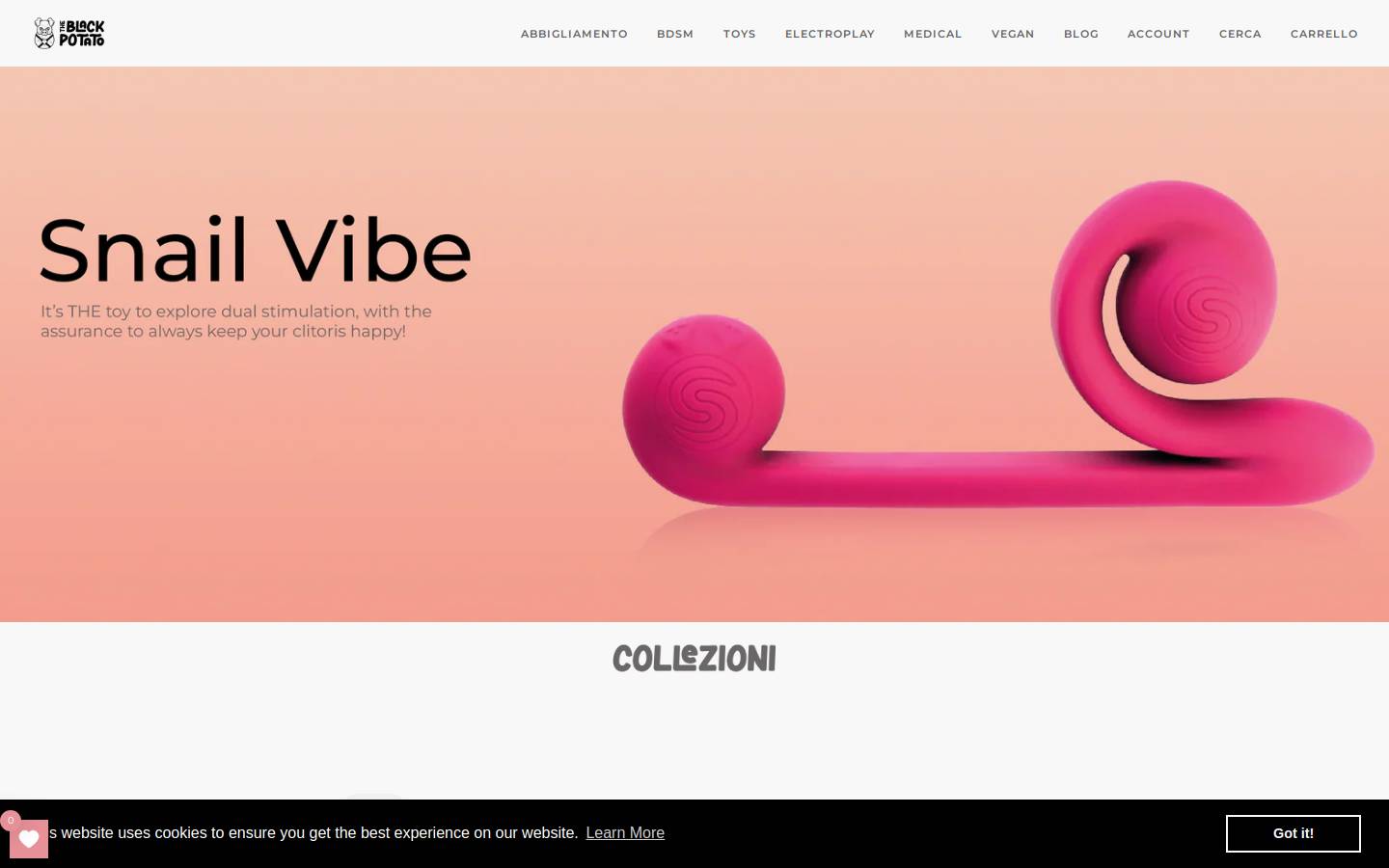 The Black Potato homepage screenshot