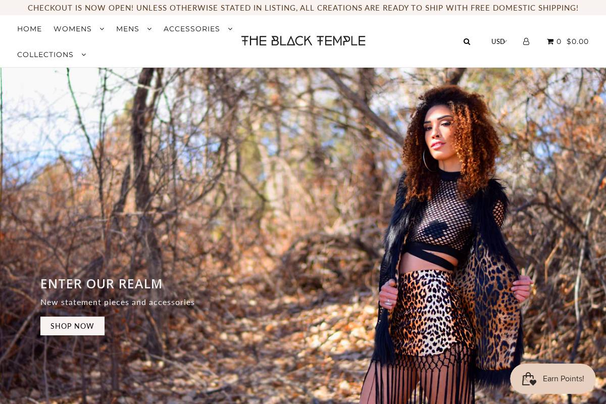 Theblacktemple homepage screenshot