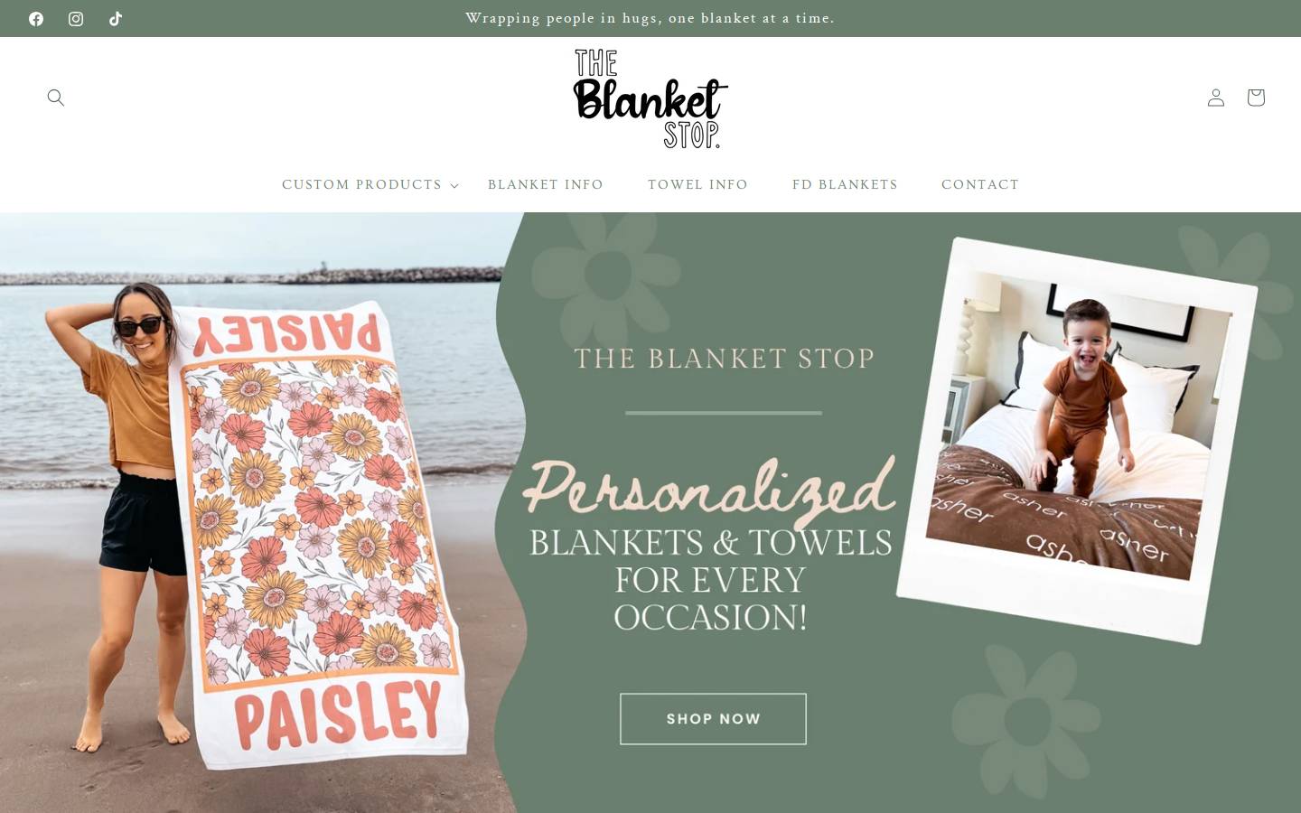 theblanketstop.com homepage screenshot