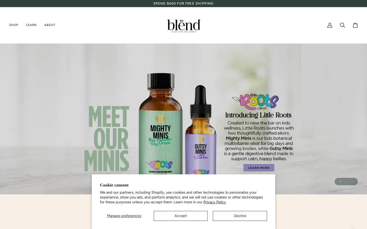 theblendwellness.shop homepage screenshot