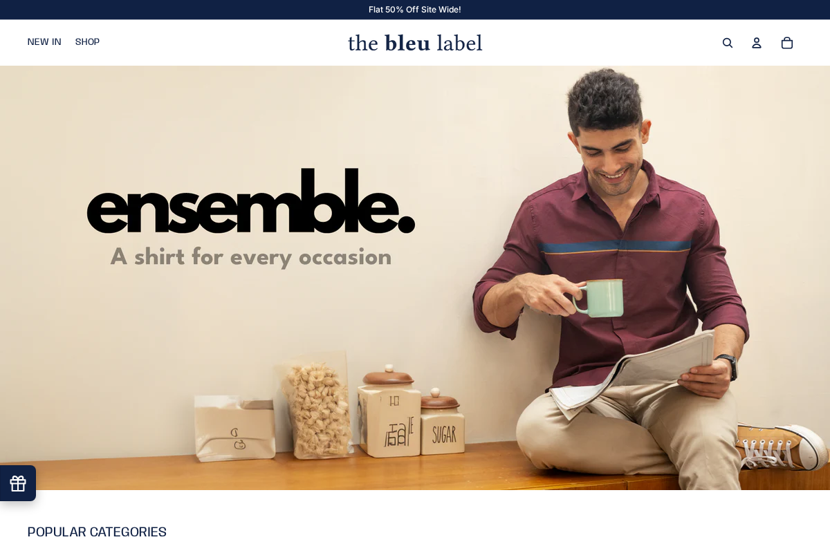 The Bleu Label homepage screenshot