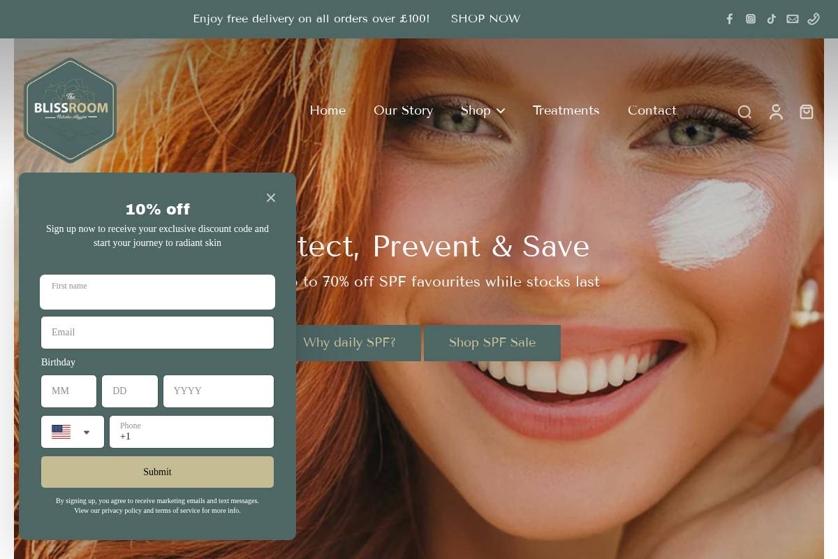 theblissroom.co.uk homepage screenshot