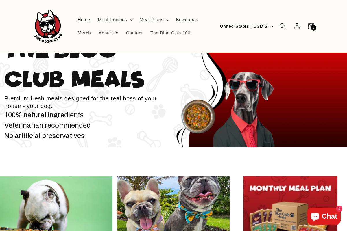 Theblooclub homepage screenshot