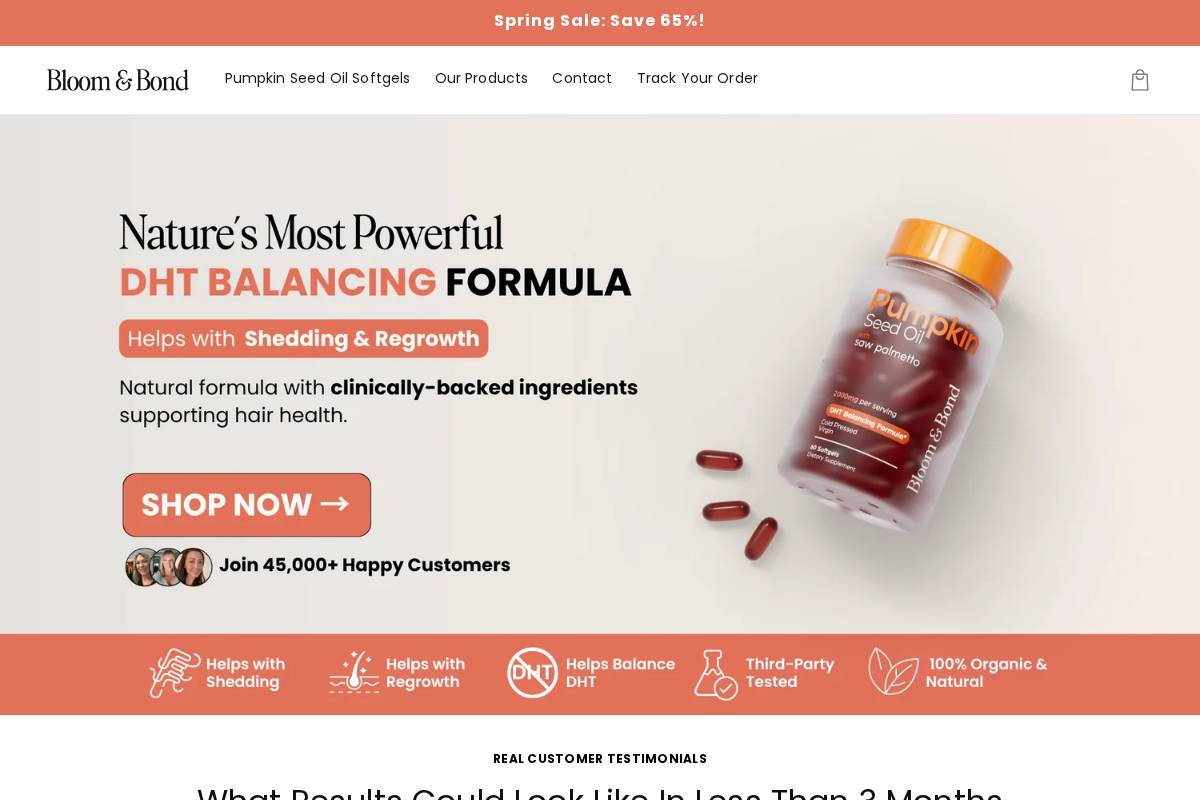 Bloom & Bond homepage screenshot