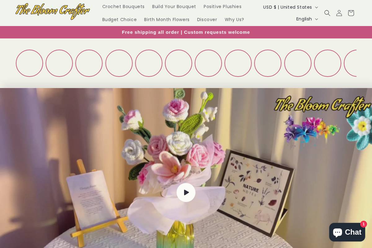 Thebloomcrafter homepage screenshot