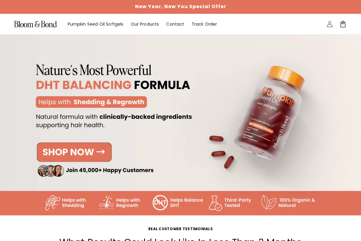 thebloomingbond.com homepage screenshot