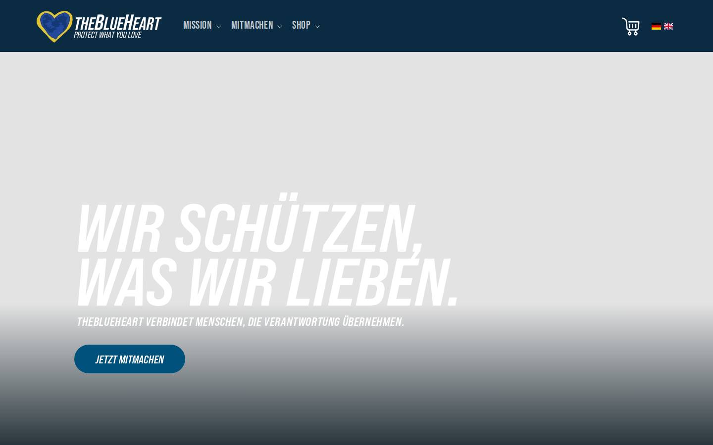 theblueheart.org homepage screenshot