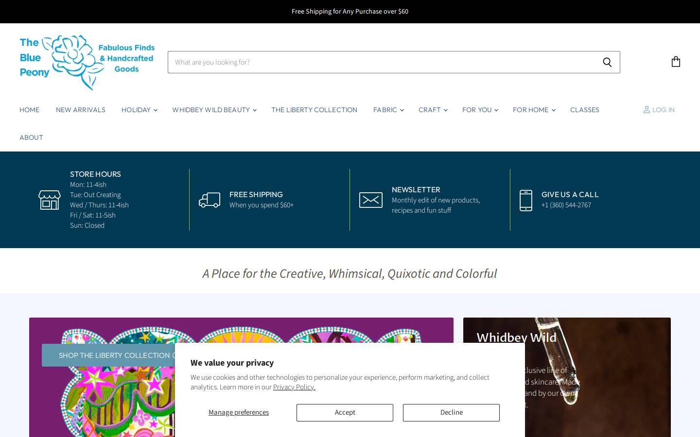 thebluepeony.com homepage screenshot