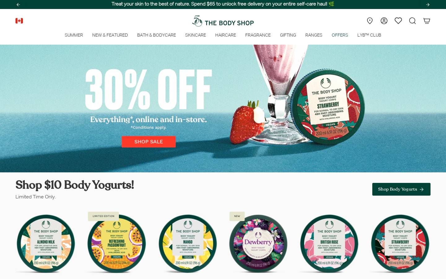 Thebodyshop homepage screenshot