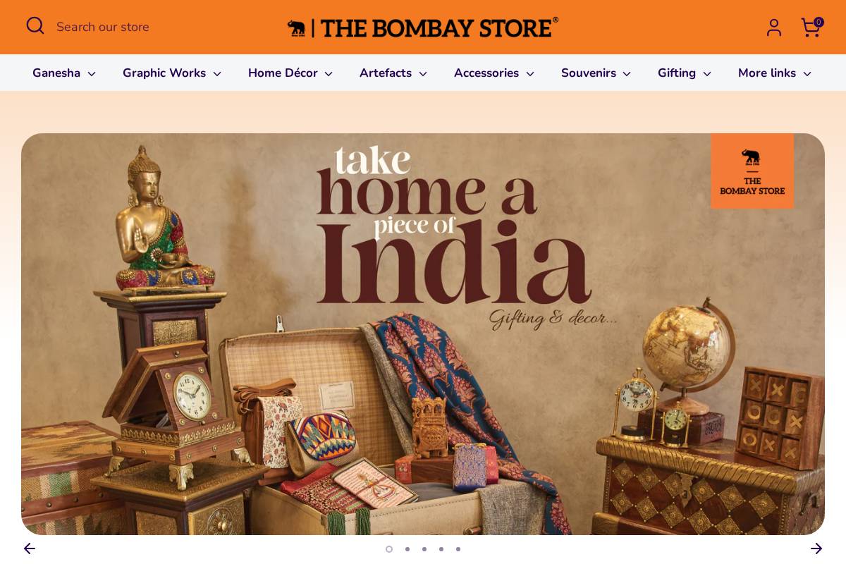 thebombaystore.com homepage screenshot