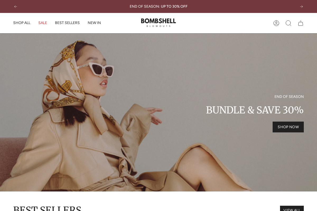 Thebombshellblowouts homepage screenshot