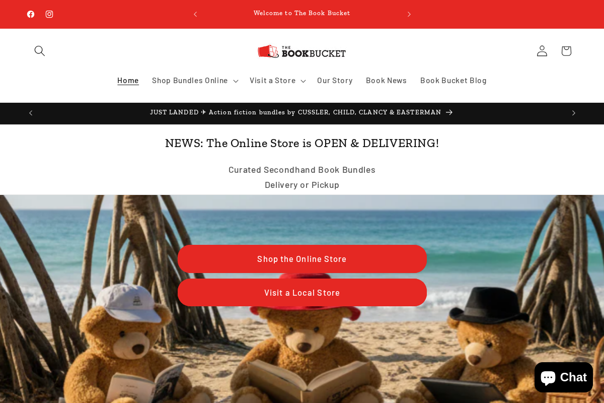 thebookbucket.com.au homepage screenshot