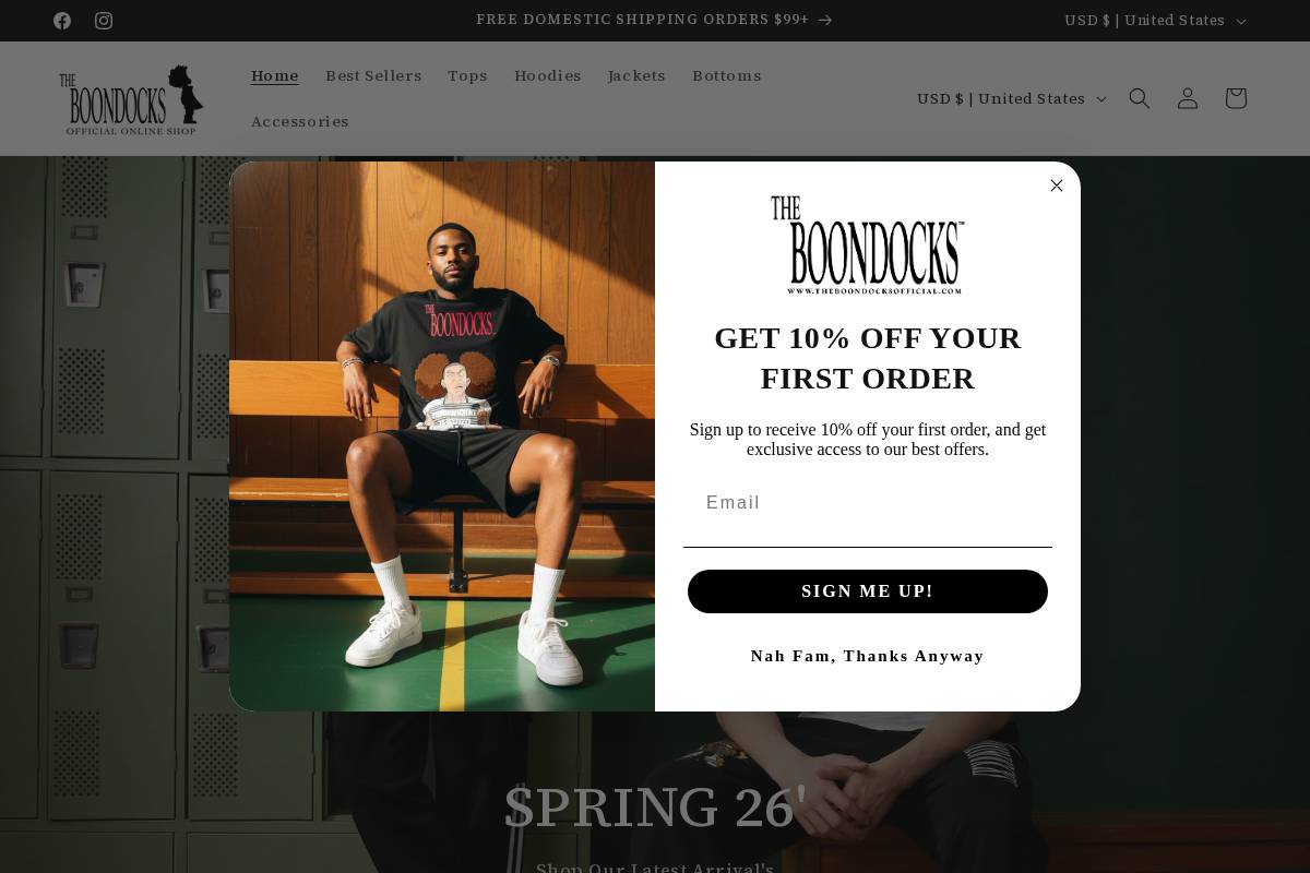 Theboondocksofficial homepage screenshot