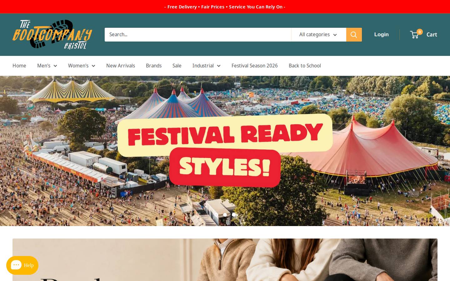 The Boot Company homepage screenshot