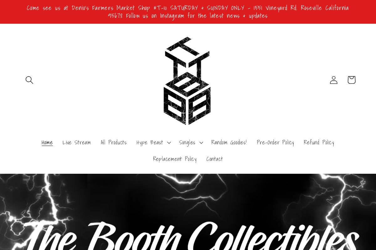 theboothcollectibles.com homepage screenshot
