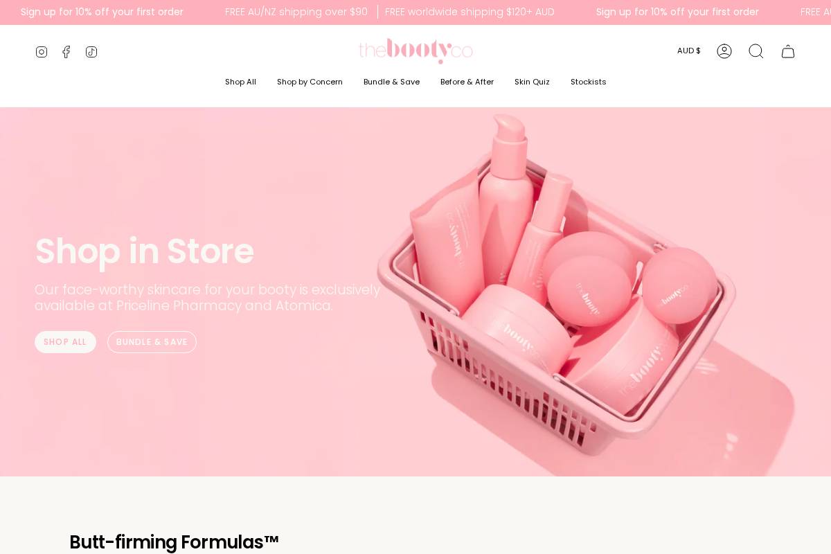 thebootyco.com homepage screenshot