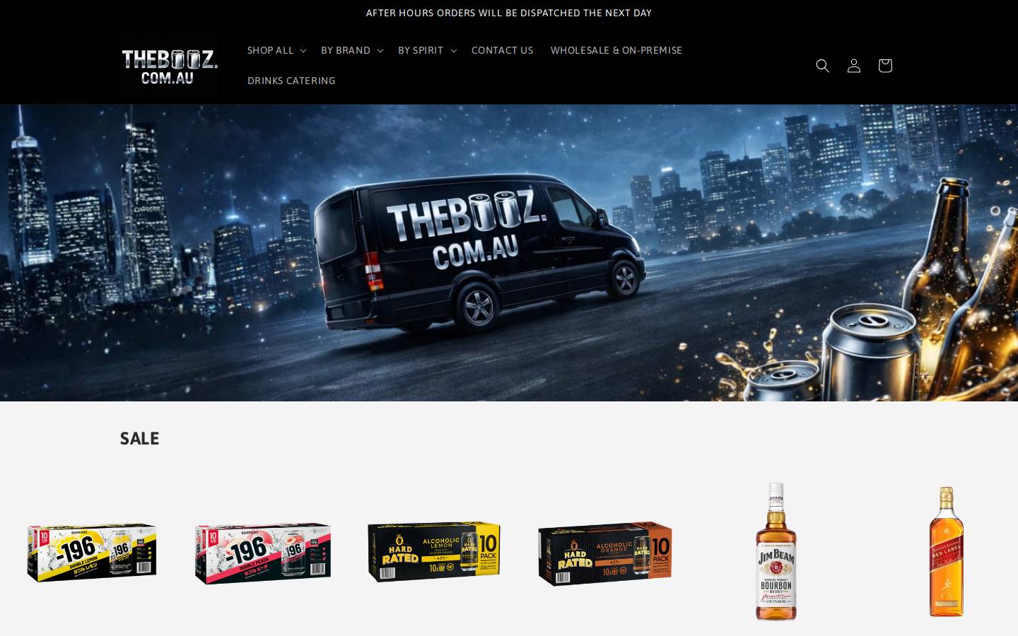 thebooz.com.au homepage screenshot