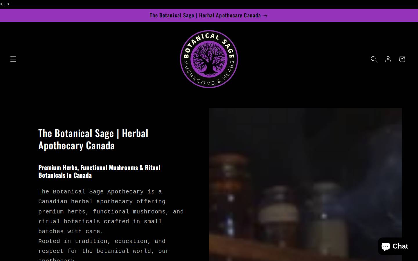 thebotanicalsage.ca homepage screenshot
