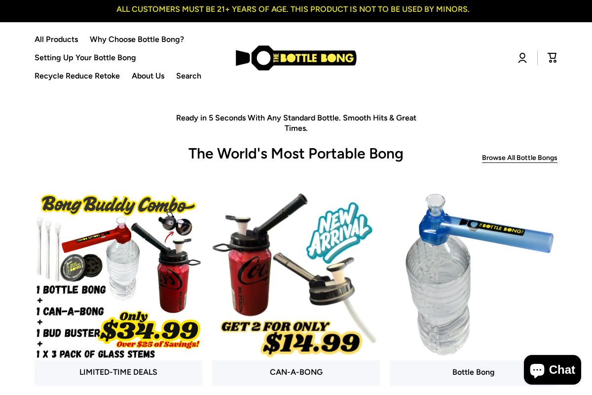 thebottlebong.com homepage screenshot