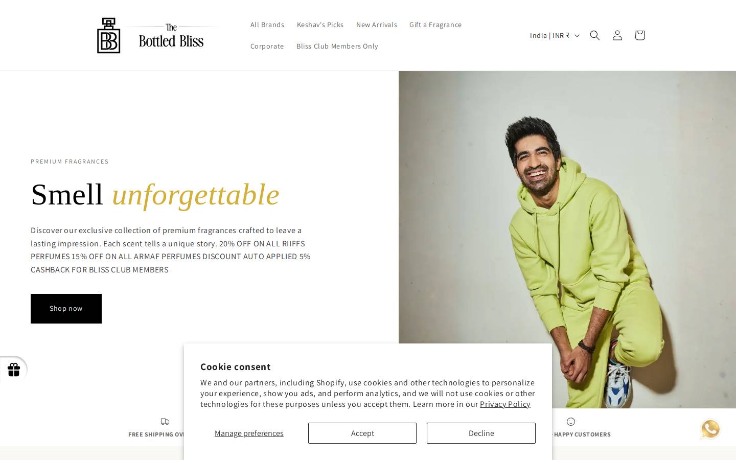 thebottledbliss.com homepage screenshot