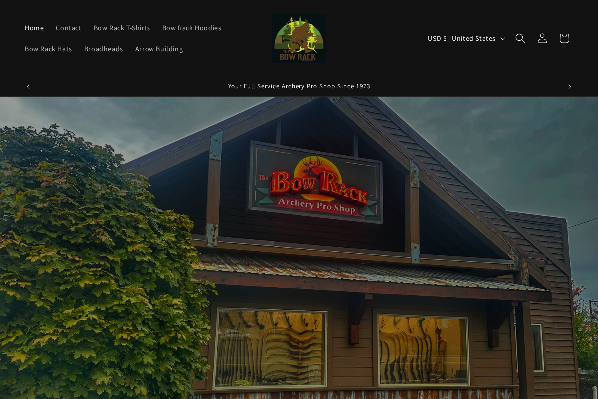 The Bow Rack, Inc. homepage screenshot