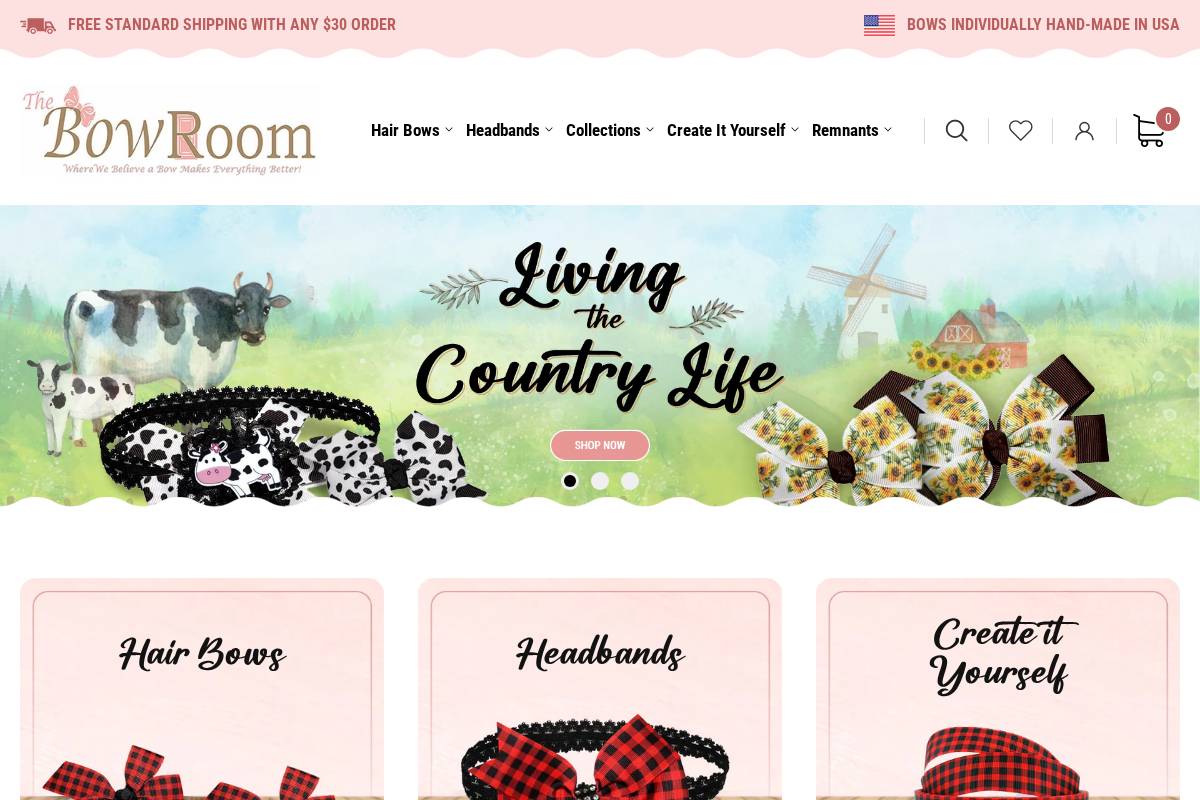 thebowroom.com homepage screenshot