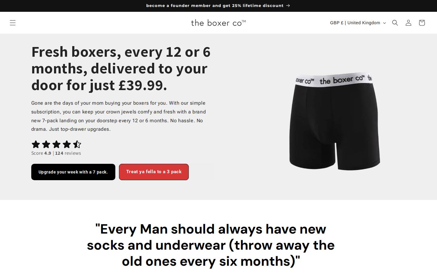 The Boxer Company homepage screenshot