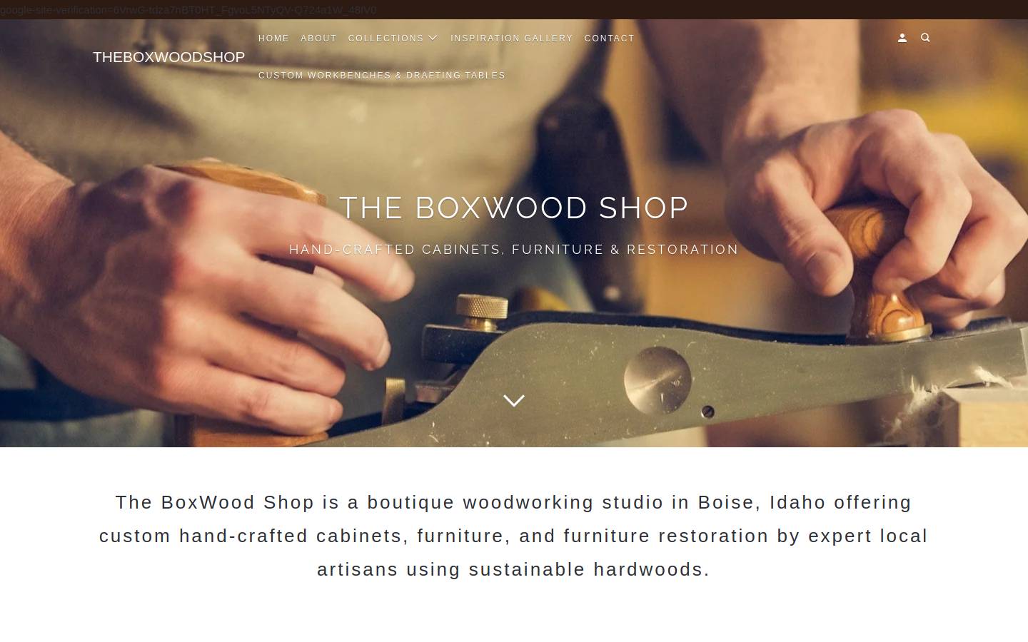 theboxwoodshop.com homepage screenshot